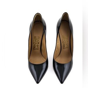 Salvatore Ferragamo Glossy Black Heels